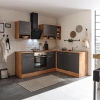 Eckküche mit Geräten 220x172 cm Eichefarben/Grau - Eichefarben/Grau, MODERN, Holzwerkstoff (220/172cm) - Respekta