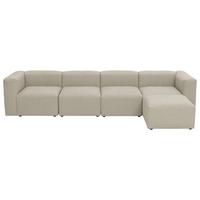 Ecksofa Lena Creme Flachgewebe - Creme, Design, Textil (350/73/175cm) - Max Winzer