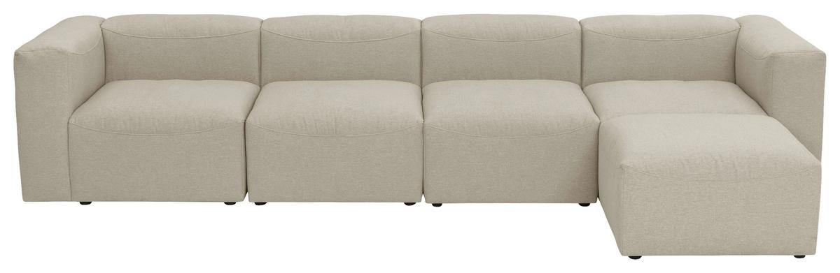 Ecksofa Lena Creme Flachgewebe - Creme, Design, Textil (350/73/175cm) - Max Winzer