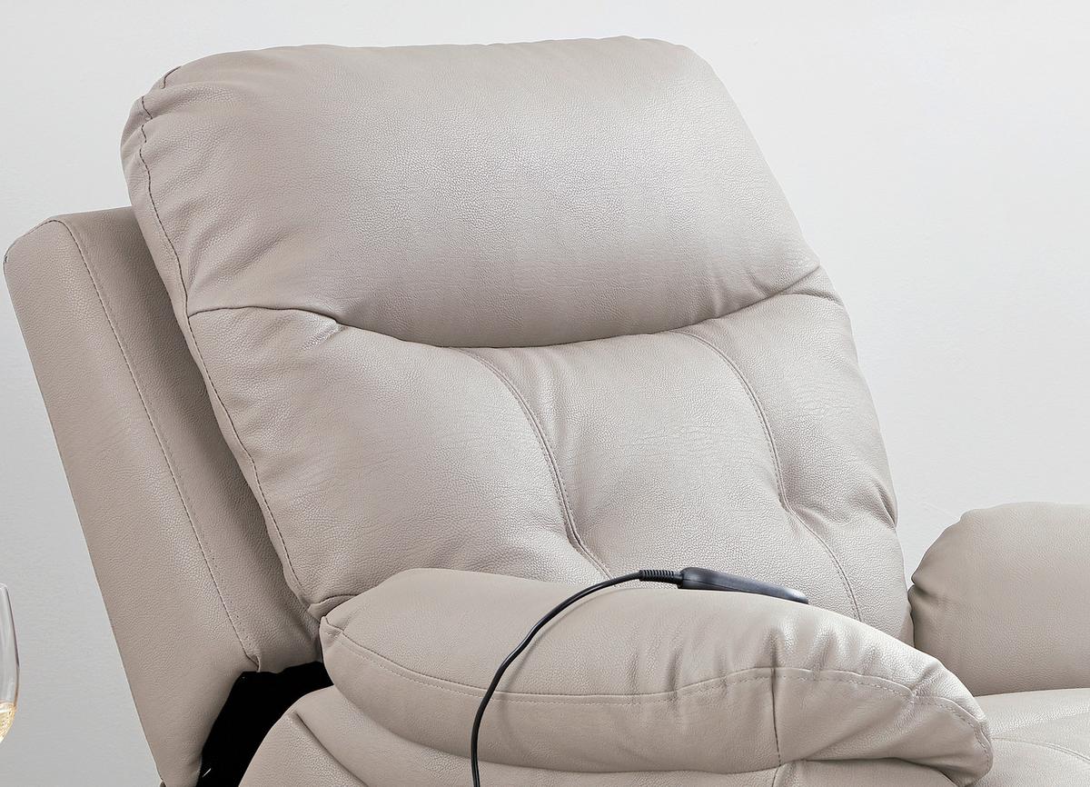 Relaxačné kreslo MARIO, sivá, kožený vzhľad - čierna/sivá, Konventionell, kov/textil (89/107-79/94-165cm) - James Wood