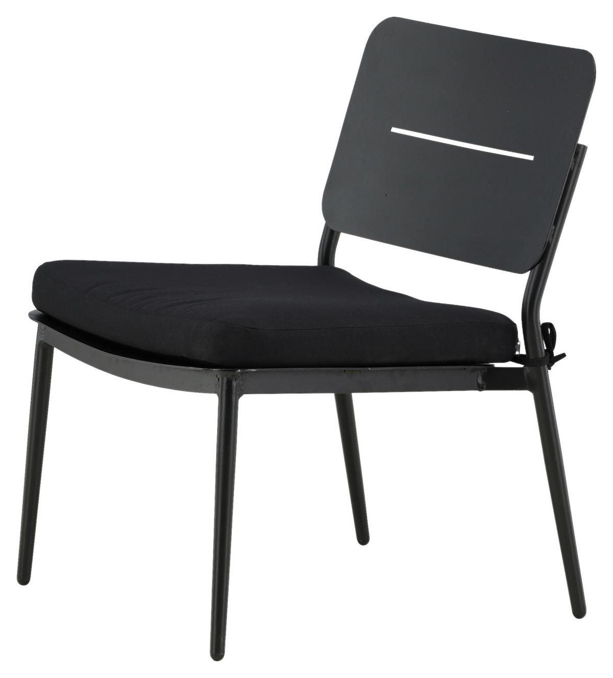 Loungesessel 2er-Set Lina aus Stahl - Schwarz, KONVENTIONELL, Textil/Metall (55/73/59cm) - Gardenson