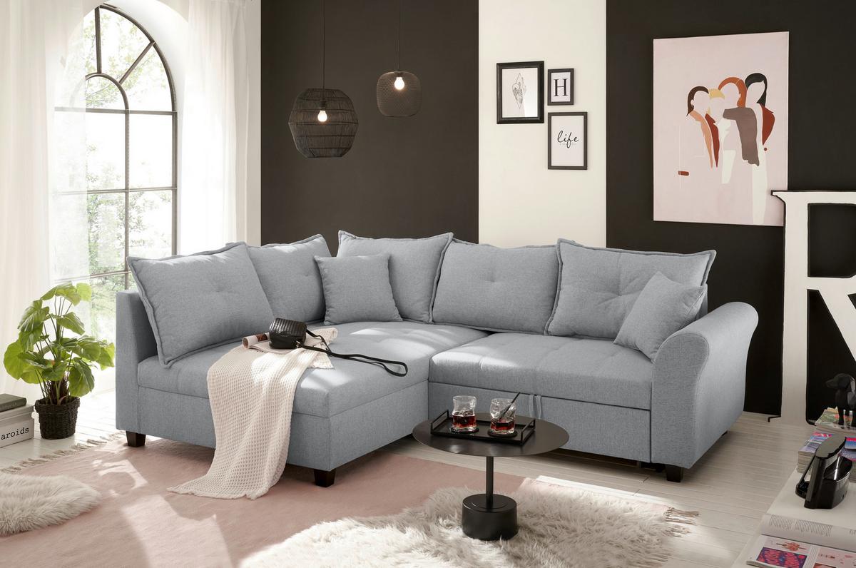 Ecksofa Liz Grau S: 175x252 Cm - Schwarz/Grau, MODERN, Textil (175/252cm) - Livetastic