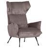 Ohrensessel Lorris - Schlammfarben/Schwarz, KONVENTIONELL, Textil (83/110/92cm) - MID.YOU