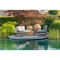 Loungegarnitur 3-Tlg. Samara Holz/Metall/Textil mit Kissen - Anthrazit/Grau, Basics, Holz/Textil (253/70/175cm) - Gardenson