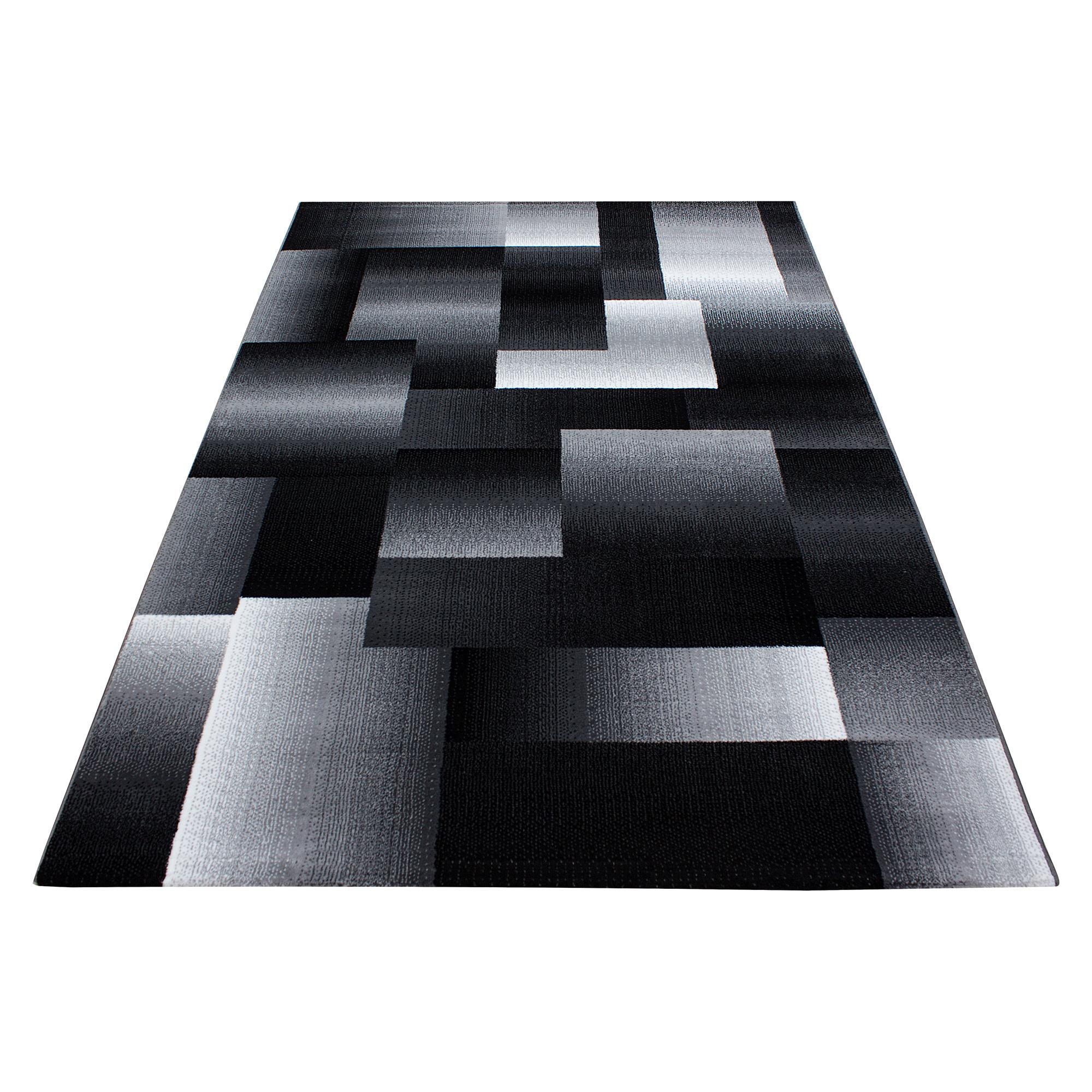 Teppich Läufer Schwarz Miami 80x300 cm - Schwarz, Trend, Textil (80/300cm)