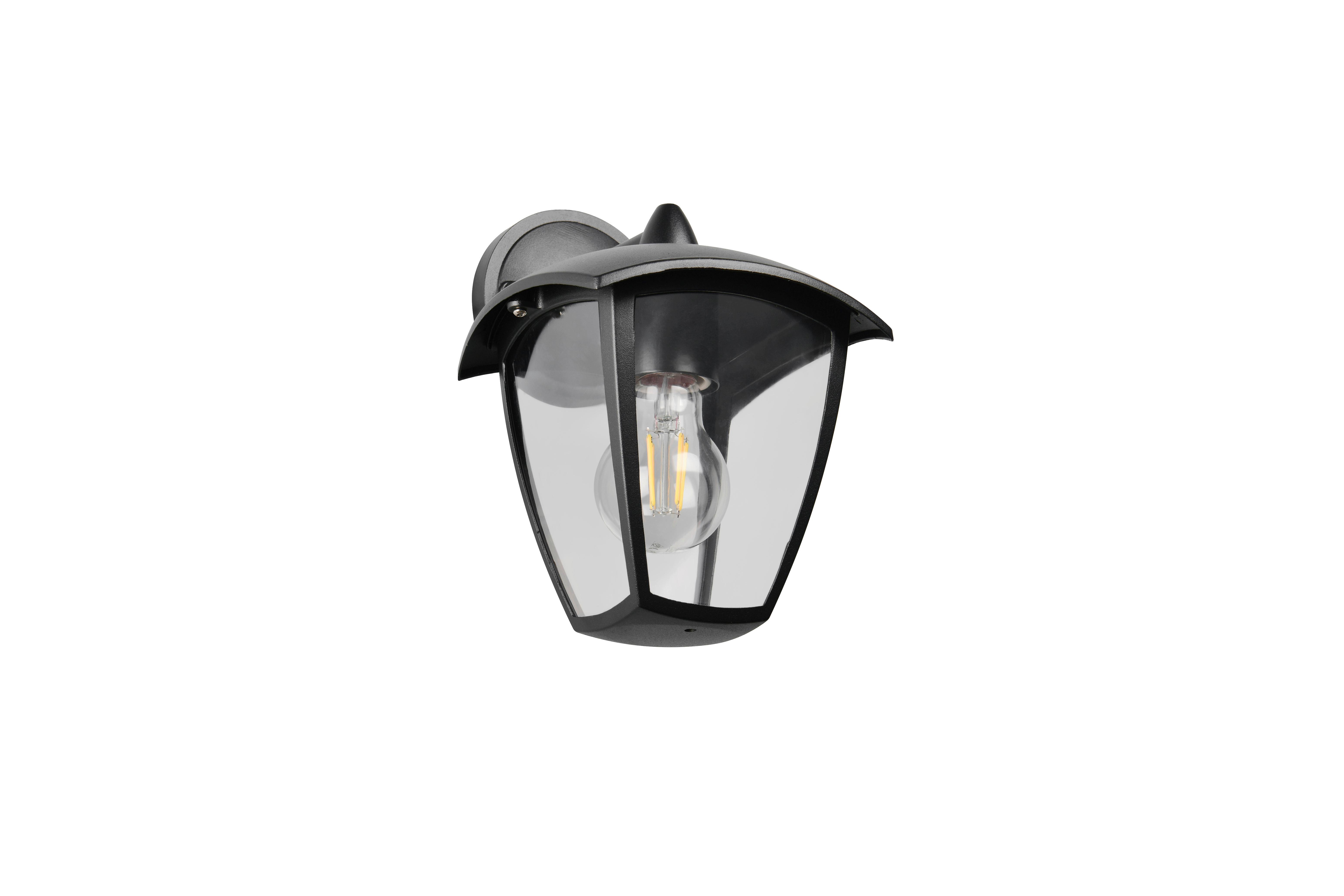 Außenwandleuchte 263260132 Venta - Transparent/Schwarz, KONVENTIONELL, Kunststoff/Metall (17/20/24cm) - Trio Leuchten