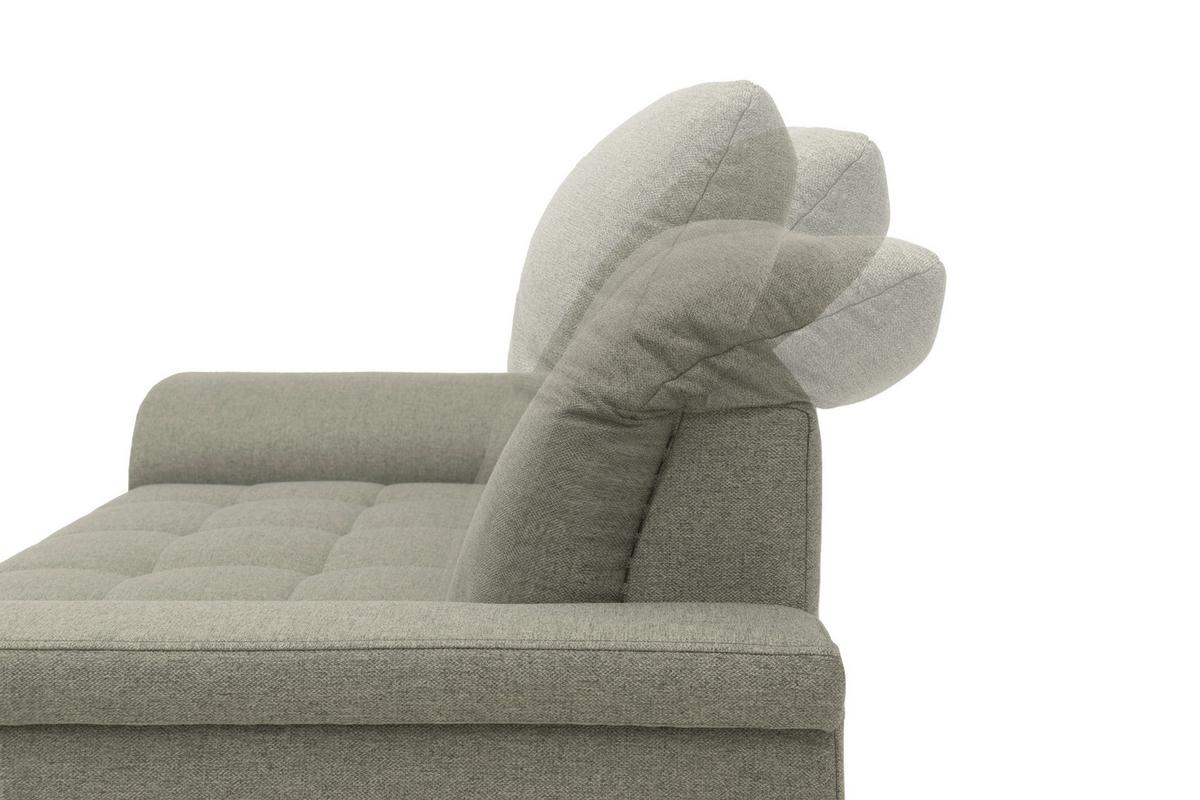 2-sitzer-sofa Mit Kopfteil Franzi Silber/braun - Chromfarben/Graubraun, KONVENTIONELL, Textil (210/81/105cm) - MID.YOU