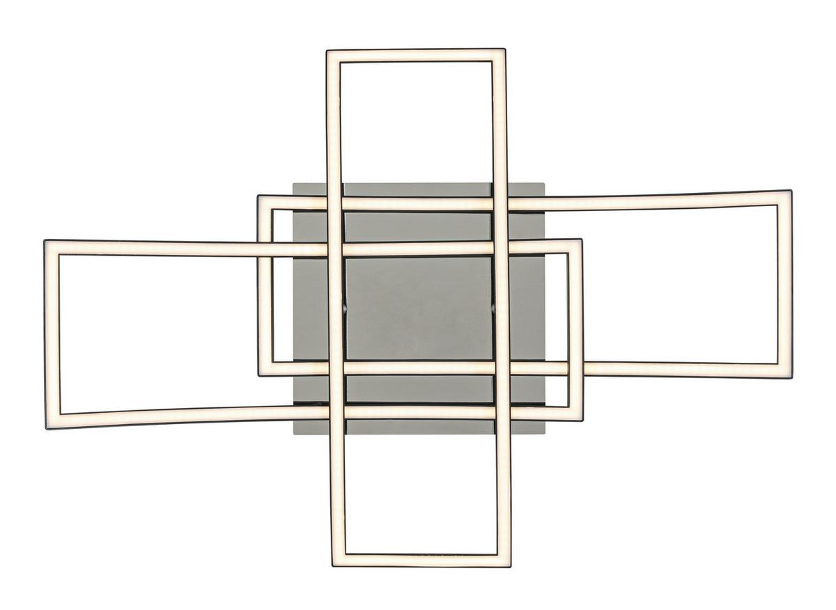 LED-Deckenleuchte Enikö Schwarz/Chromfarben max. 42 W - čierna/chrómová, Modern, kov/plast (59/81/16cm) - Mömax