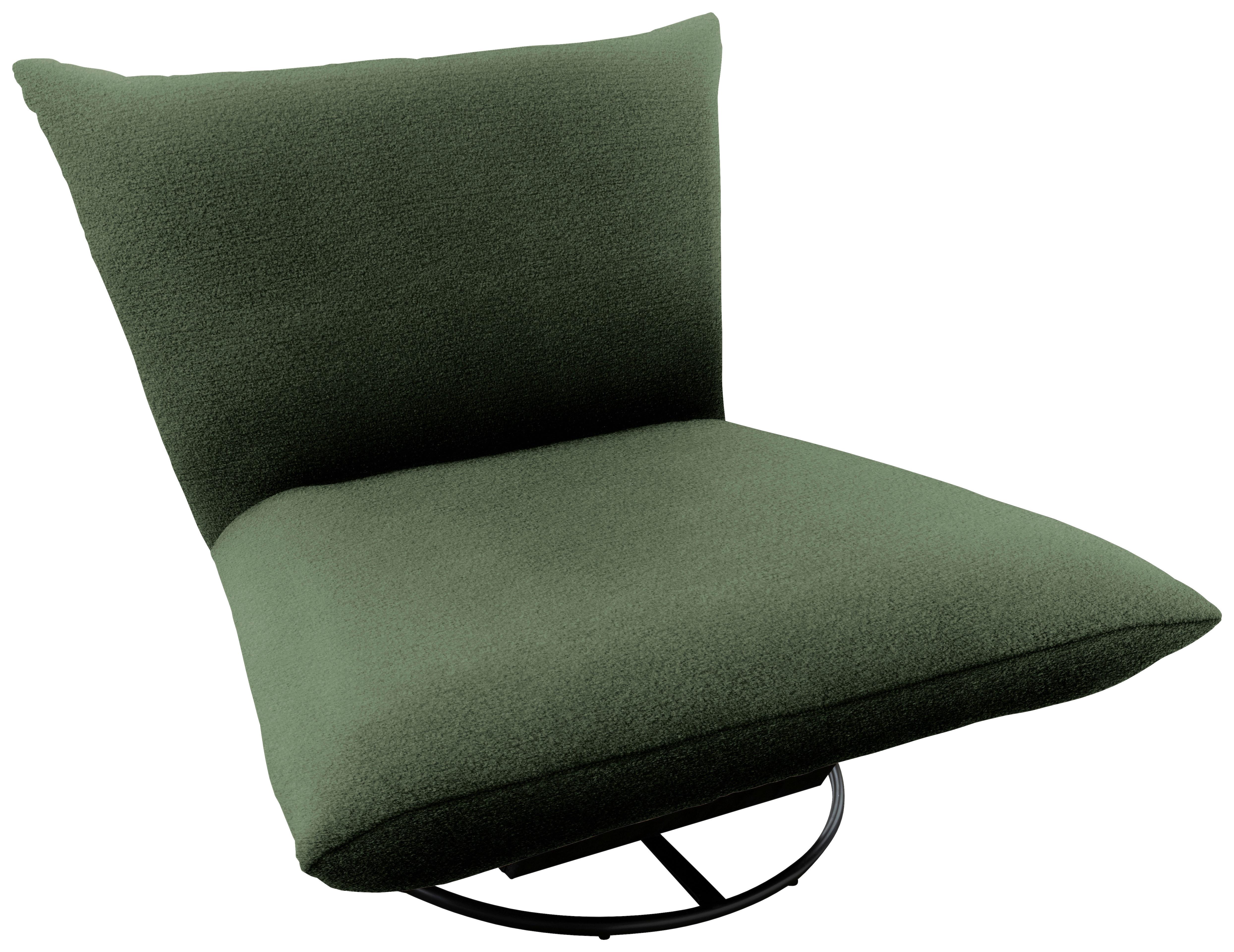 Relaxsessel Cremona Dunkelgrün B: 100 cm - Dunkelgrün/Schwarz, Design, Textil (100/78/96cm) - Livetastic