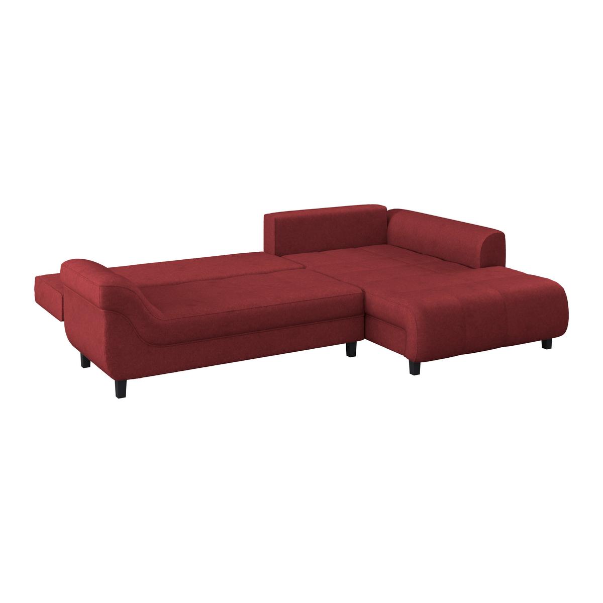 Ecksofa Mendoza - Rot/Schwarz, Design, Textil (309/197cm) - Ondega