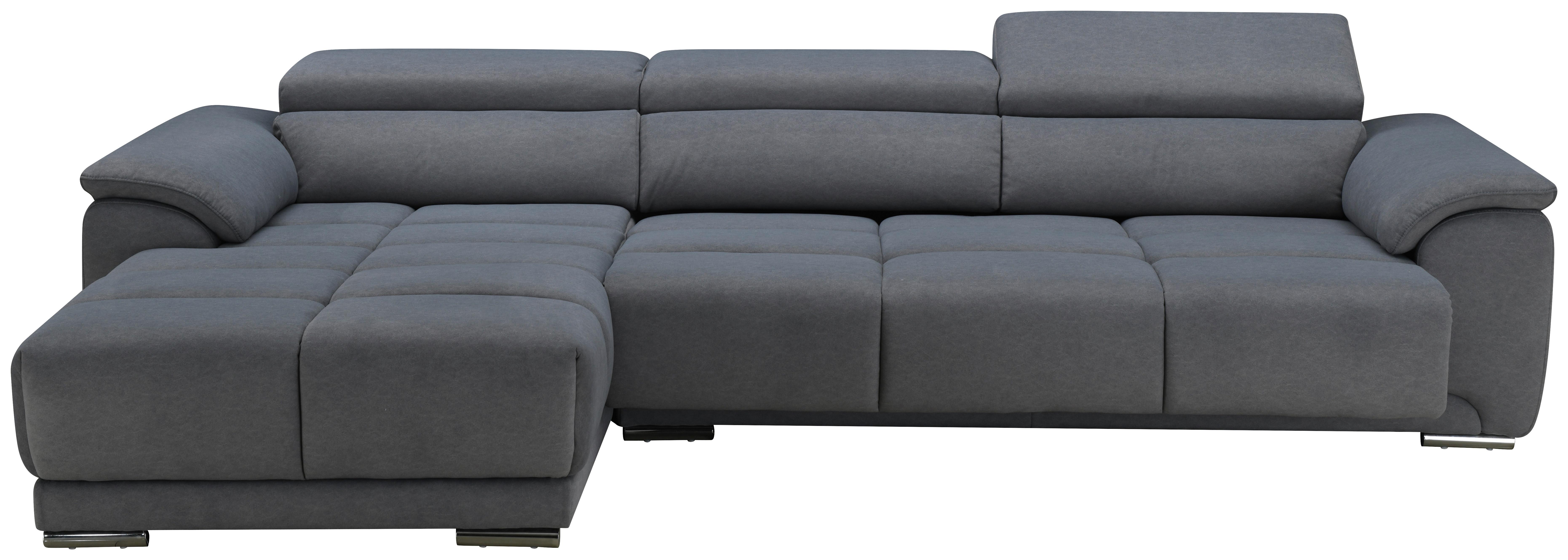 Ecksofa mit Relaxfunktion Captain Grau 182x294 cm - Silberfarben/Grau, MODERN, Holz/Textil (182/294cm) - Livetastic