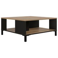 Couchtisch Trust Eiche Dekor/Schwarz, B: 81cm - Eichefarben/Schwarz, MODERN, Holzwerkstoff/Kunststoff (81/36/81cm) - MID.YOU