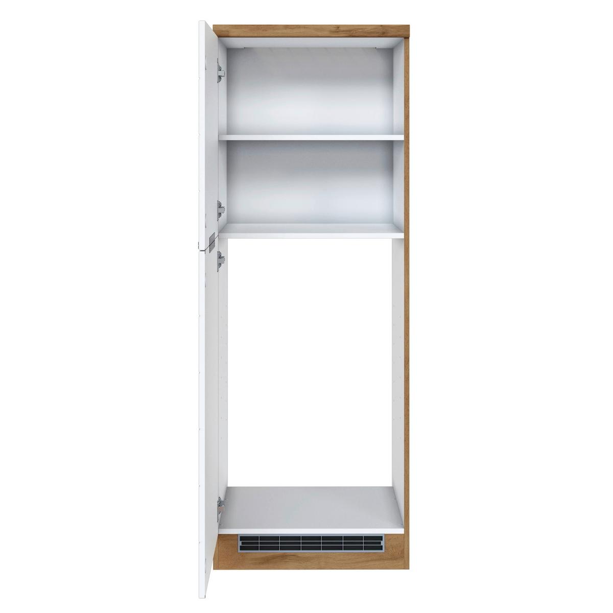 Backofen-/Kühlschrank- Umbauschrank Florenz B: 60 cm - Eiche Wotan/Weiß, Design, Holzwerkstoff (60/165/60cm) - Held