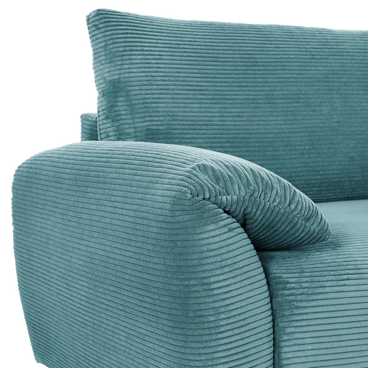 Ecksofa Cuty Petrol S: 266x180 cm - Petrol/Schwarz, KONVENTIONELL, Textil (266/180cm) - MID.YOU