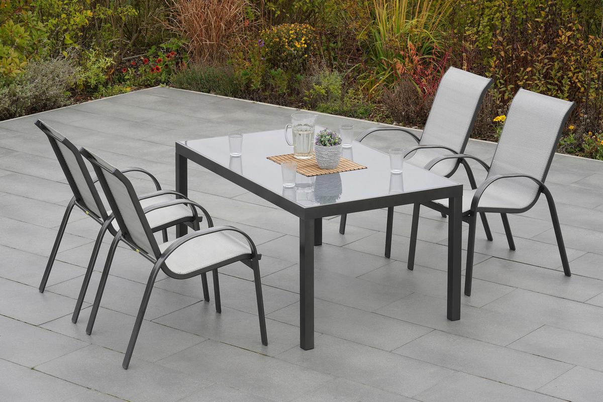 Gartensessel Stapelbar Amalfi Aluminium - Braun, MODERN, Kunststoff/Metall (56/97/76cm) - Gardenson