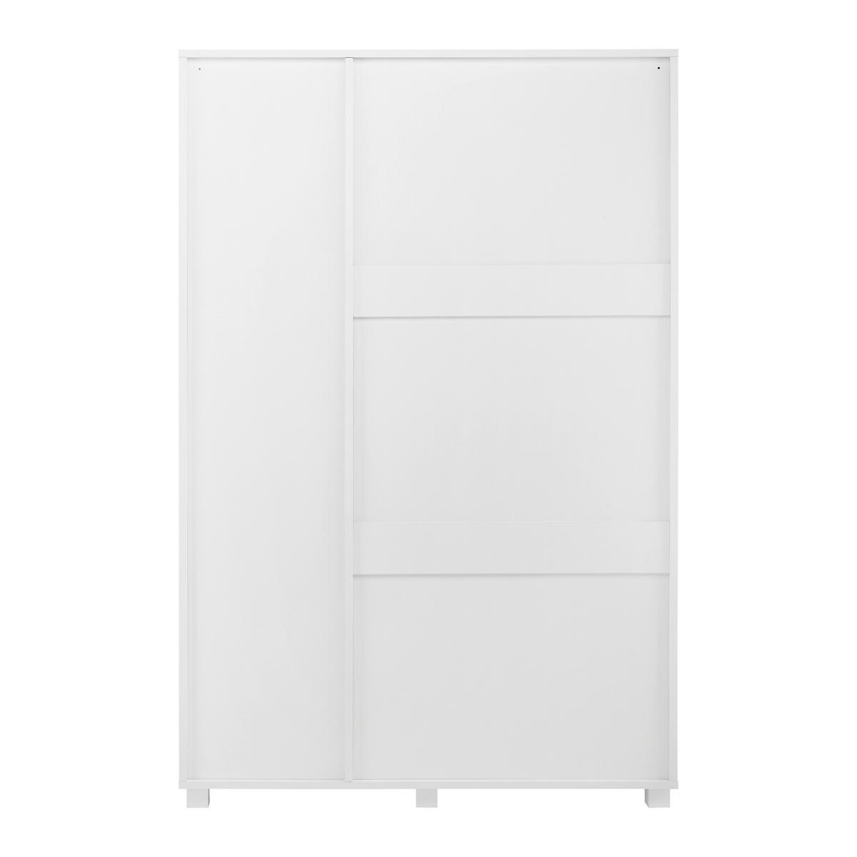 Šatní skříň MILO šírka 115 cm - bílá/barvy stříbra, Moderní, kov/dřevo (115/176/55cm) - Bessagi Home