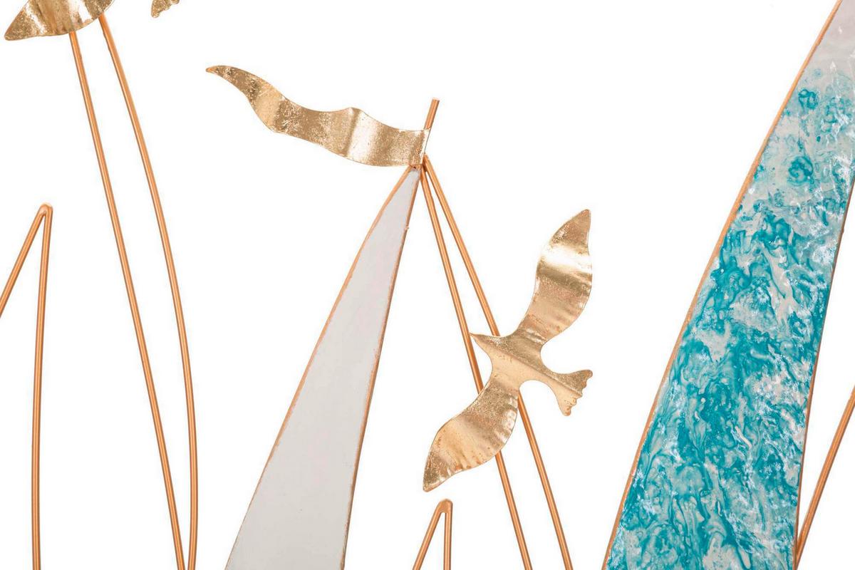 Wanddeko Vela Color Goldfarben/blau/gelb B: 78,7cm - Basics, Metall (78.7/97.8/3.8cm)