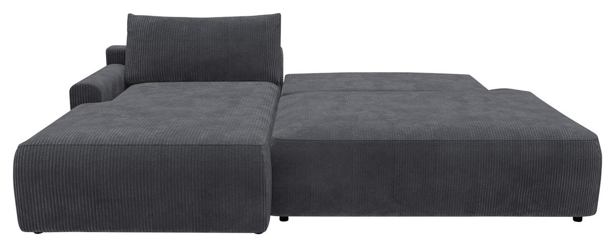 Eckschlafsofa Prag, Anthrazit S: 167x253 Cm - Anthrazit/Schwarz, MODERN, Textil (167/253cm) - Trendmanufaktur