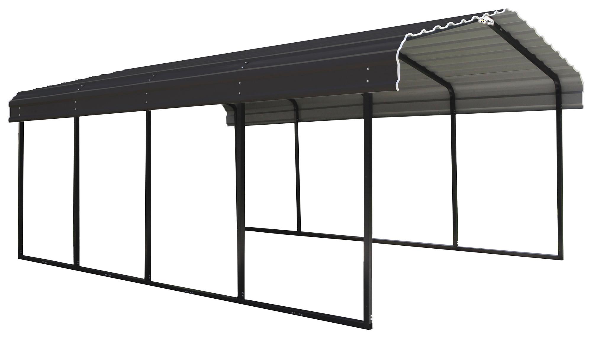 Carport Stahlcarport Rom - Grau, Basics, Metall (370/260/600cm)