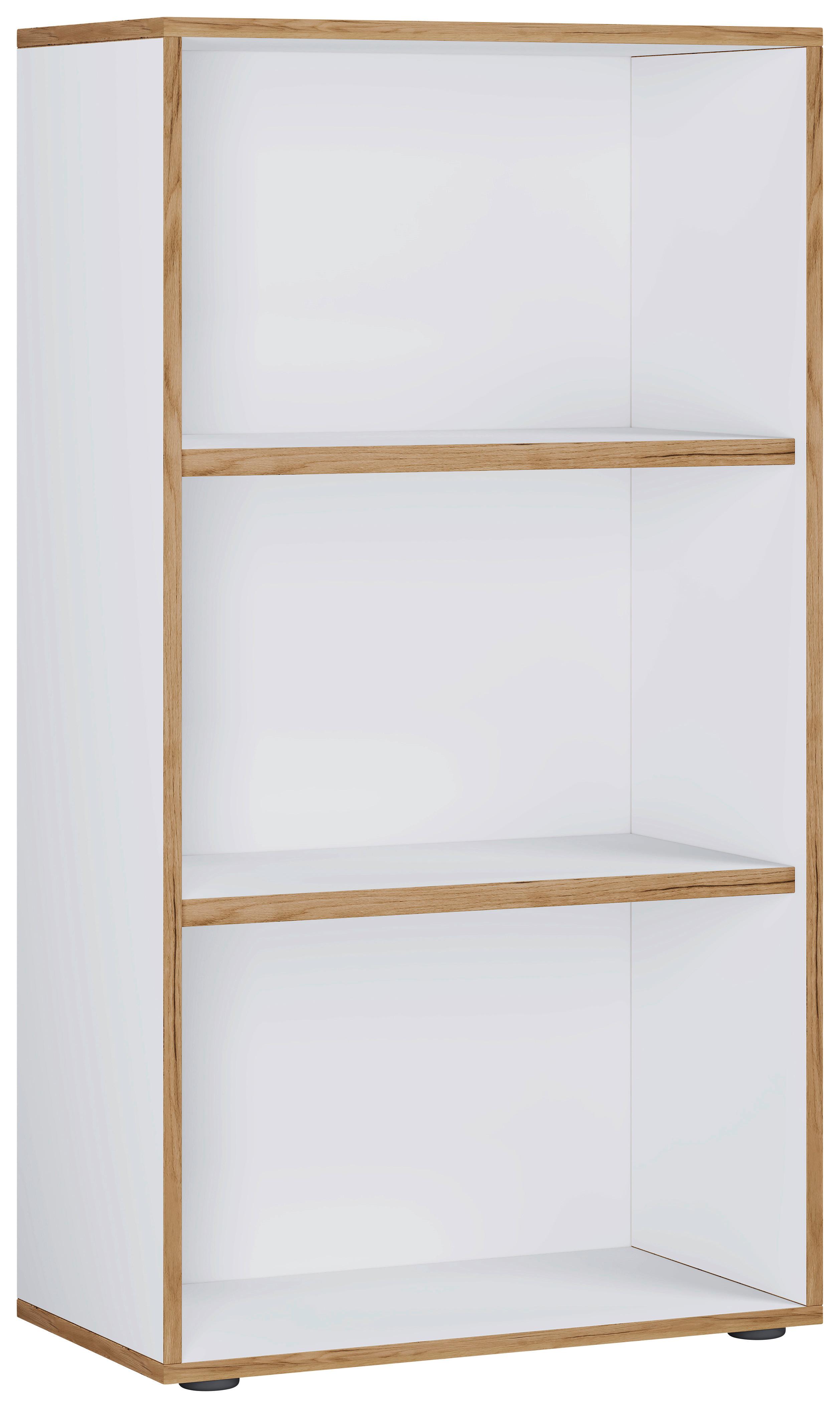 Regal Salia Weiß, Honigeiche B: 60 cm - Honigeiche/Schwarz, Design, Holzwerkstoff (60/110/33cm) - MID.YOU