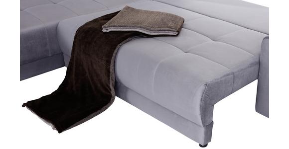 Ecksofa mit Schlaffunktion + Bettkasten Adria, Samt - Grau, MODERN, Textil (213/308cm) - Luca Bessoni