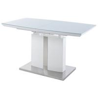 Esstisch Ausziehbar Najuma 140-180x80 Cm Weiß - Weiß, Design, Glas/Holzwerkstoff (140-180/80/76cm) - Livetastic