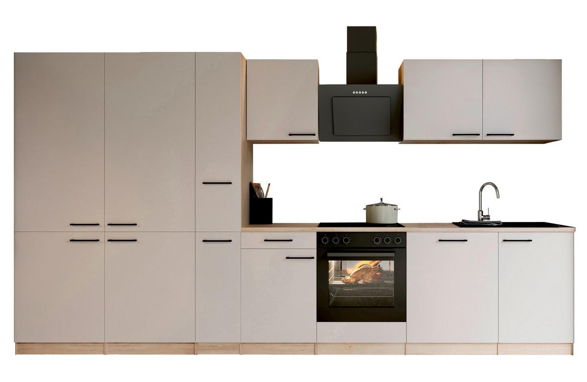 KÜCHENBLOCK Merle, Kaschmir B: 370 cm - Kaschmir/Eichefarben, Trend, Holzwerkstoff (370cm) - Respekta