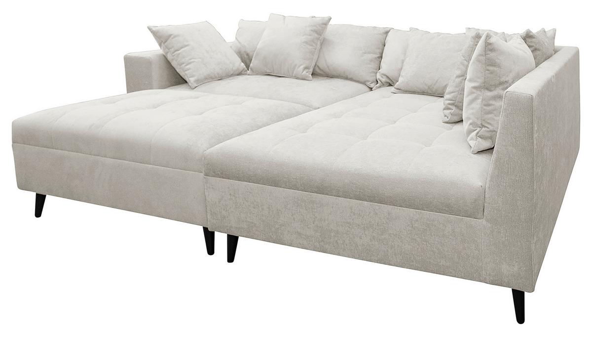 Ecksofa Pruno, Hellgrau S: 247x174 Cm - Hellgrau/Schwarz, Design, Textil (247/174cm) - MID.YOU