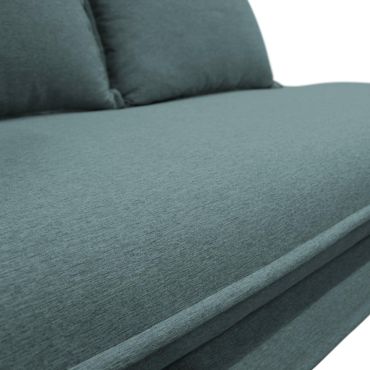 Liege Latte Petrolfarben Inkl. Bettkasten Ottomane Links - Silberfarben/Petrol, Design, Textil (107/84/99/224cm) - MID.YOU