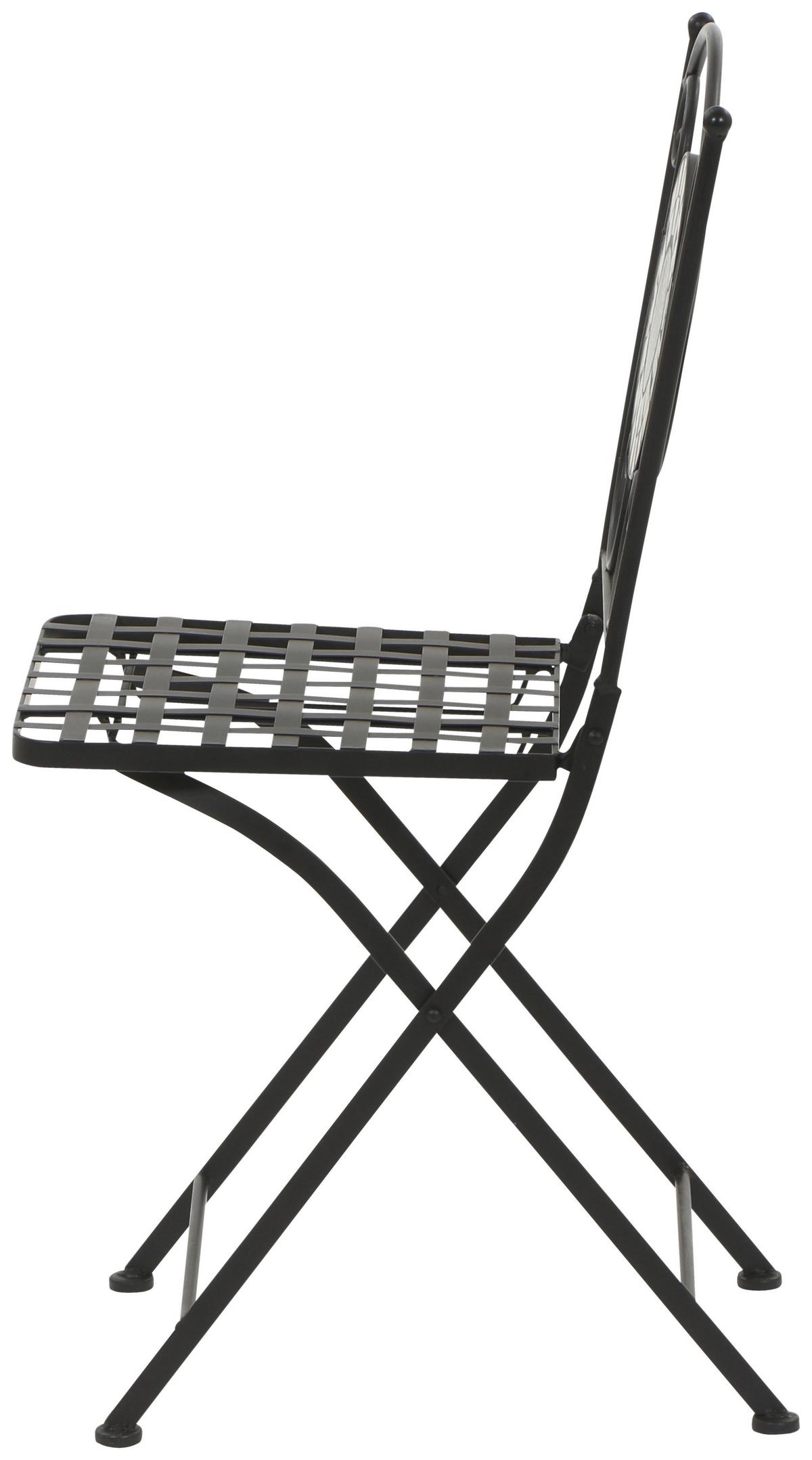Gartensessel Klappbar Metall/keramik - Multicolor/Schwarz, MODERN, Keramik/Metall (39/88,5/49,5cm) - Siena Garden