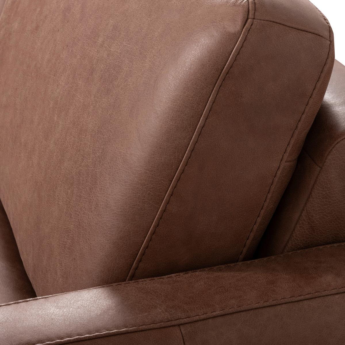 3-Sitzer-Sofa Spring, Dunkelbraun B: 187 cm - Dunkelbraun/Schwarzchrom, Design, Leder (187/85/92cm) - Livetastic