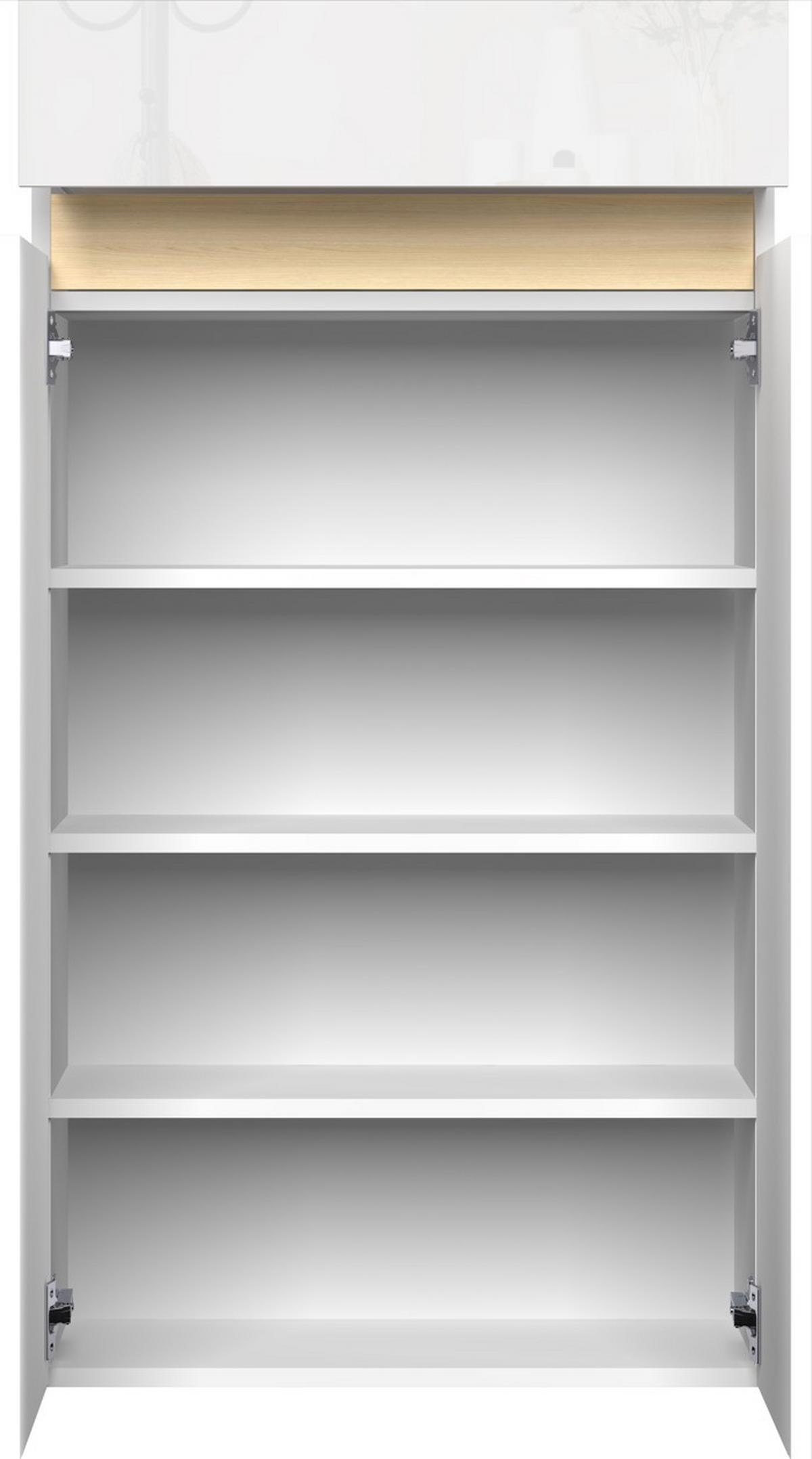 Schuhschrank Rainbow Eichefarben/Weiß HG B: 63 cm - Eichefarben/Weiß Hochglanz, Design, Holzwerkstoff (63/114/35cm) - MID.YOU
