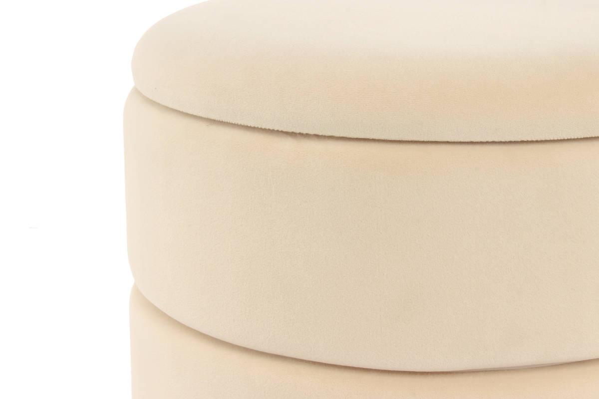Pouf mit Stauraum Samt/Eisen Goldfarben/Beige H: 41 cm - Beige/Goldfarben, Basics, Holzwerkstoff/Kunststoff (37,5/41/37,5cm) - Kayoom