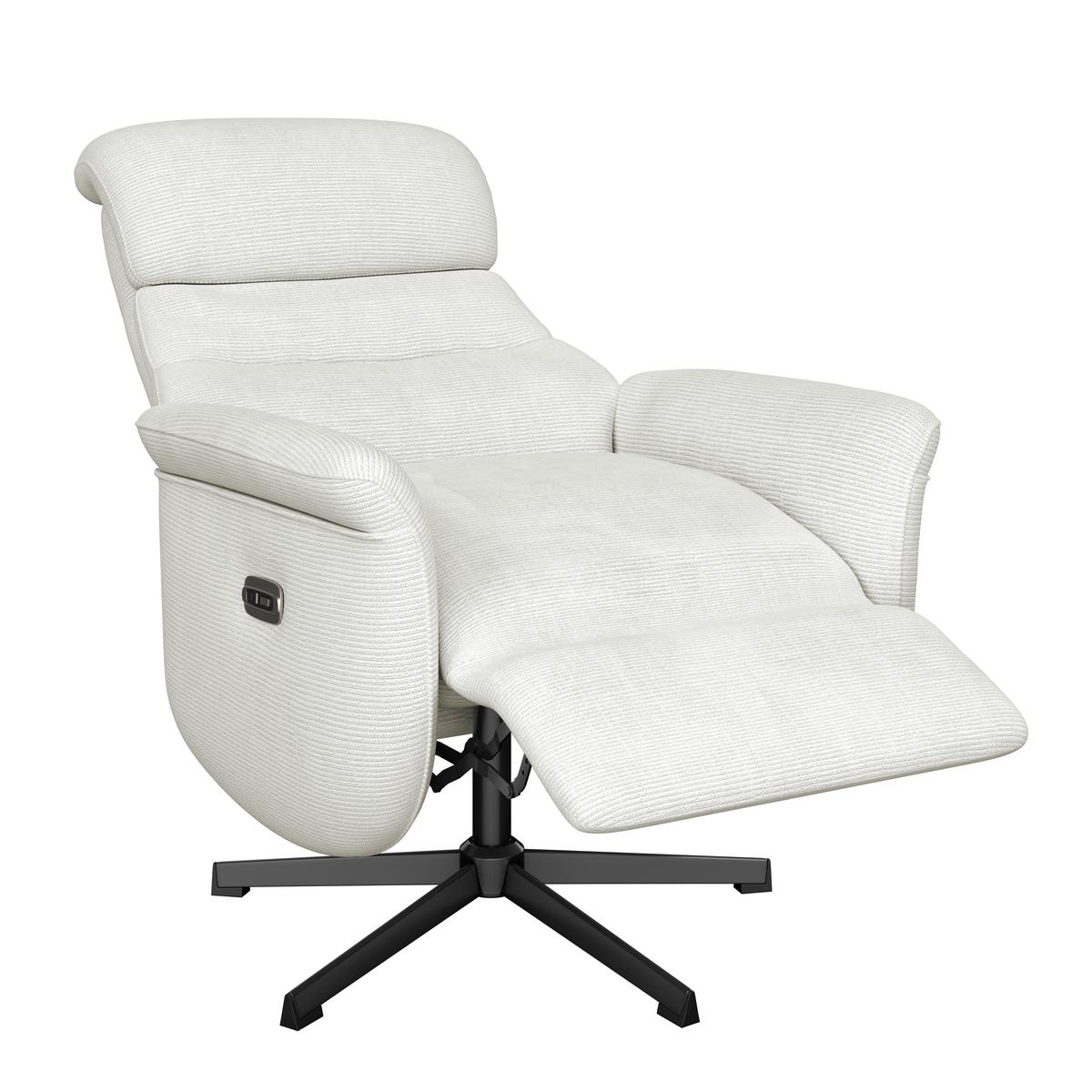 Relaxsessel Manila Chenille silber, B: 73 cm - Silberfarben/Schwarz, MODERN, Textil/Metall (73/113/89cm)