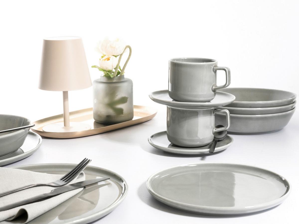Kombiservice Chef Collection, Grau, 30-Tlg. - Hellgrau, Basics, Keramik - Creatable