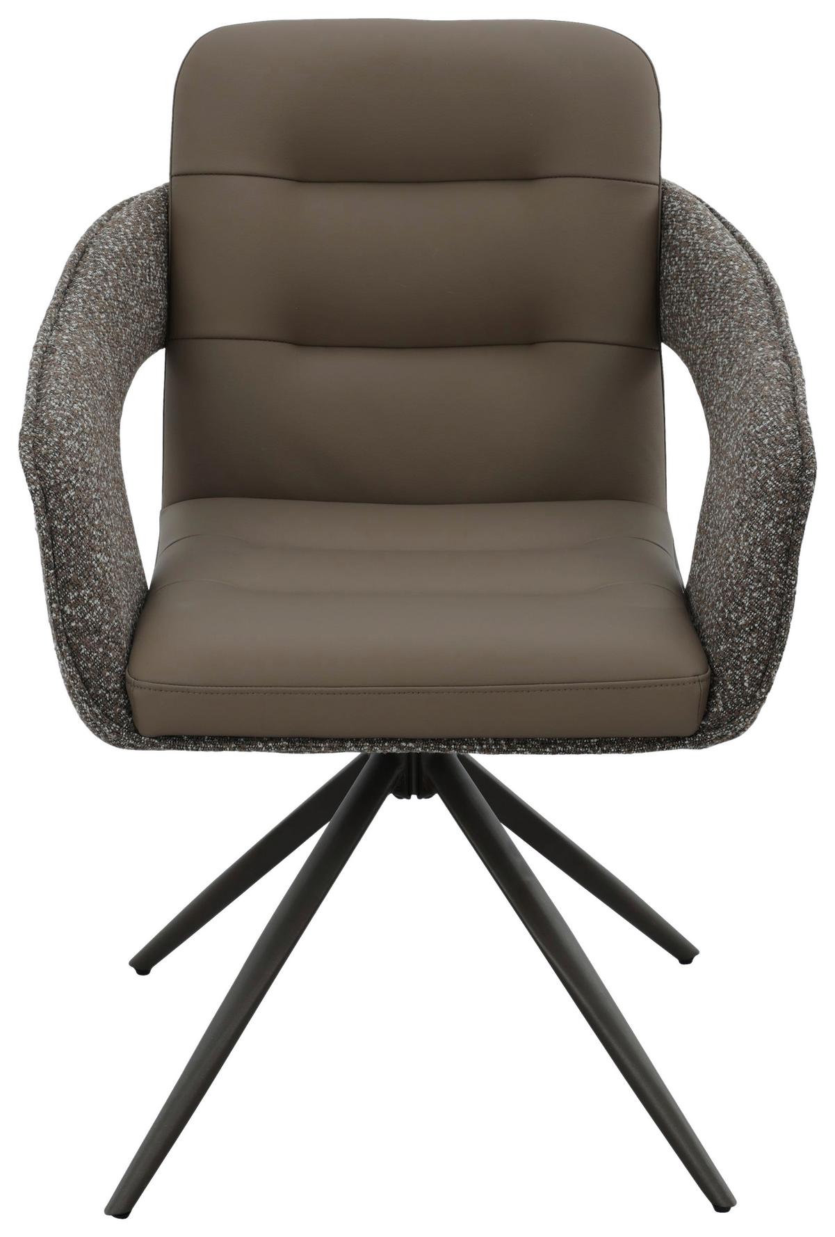 Armlehnstuhl Francesco Hellbraun B: 61 cm - Hellbraun/Schwarz, MODERN, Textil/Metall (61/87,5/62,5cm) - MID.YOU