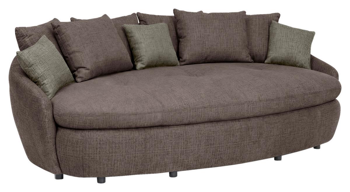 Megasofa Aruba 2 mit Kissen B: 238cm,braun Chenille - Schwarz/Braun, Trend, Textil (238/80/140cm) - Luca Bessoni