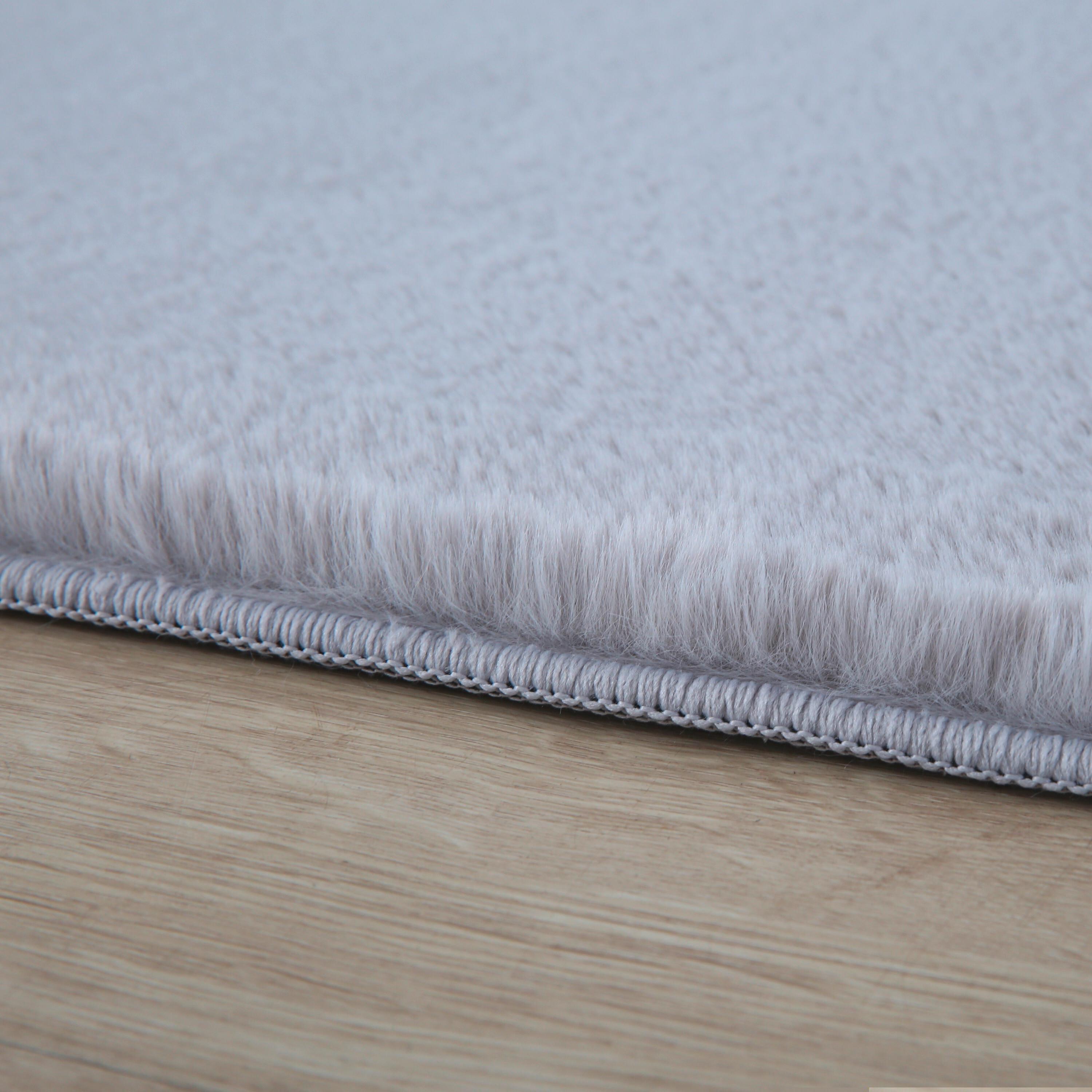Hochflorteppich, Silber Pouffy - Silberfarben, Basics, Textil (120/120cm)