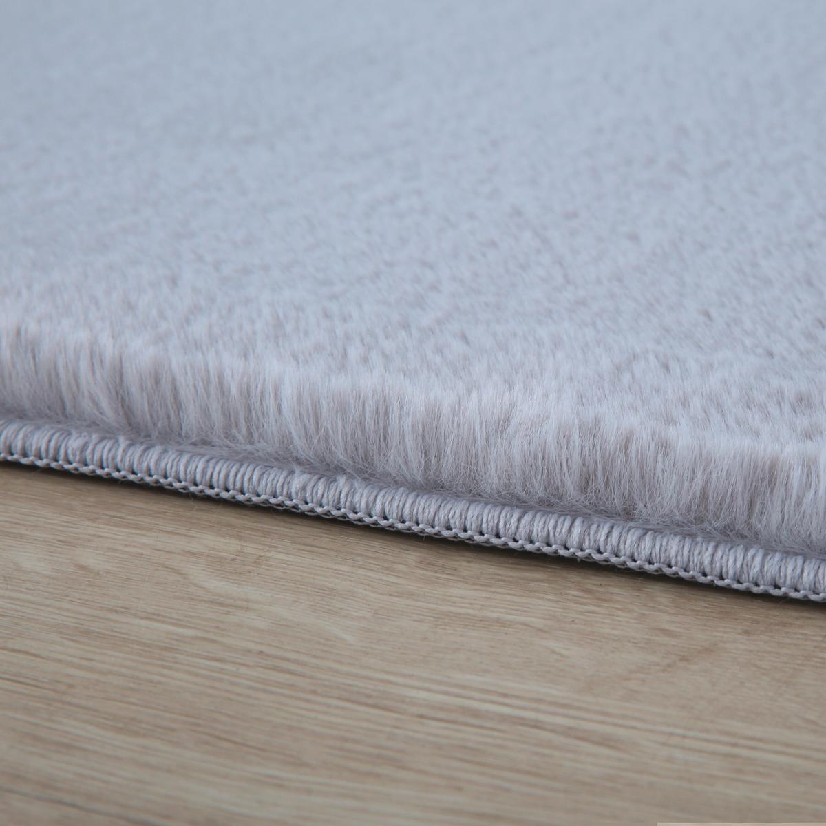 Hochflorteppich, Silber Pouffy - Silberfarben, Basics, Textil (120/120cm)