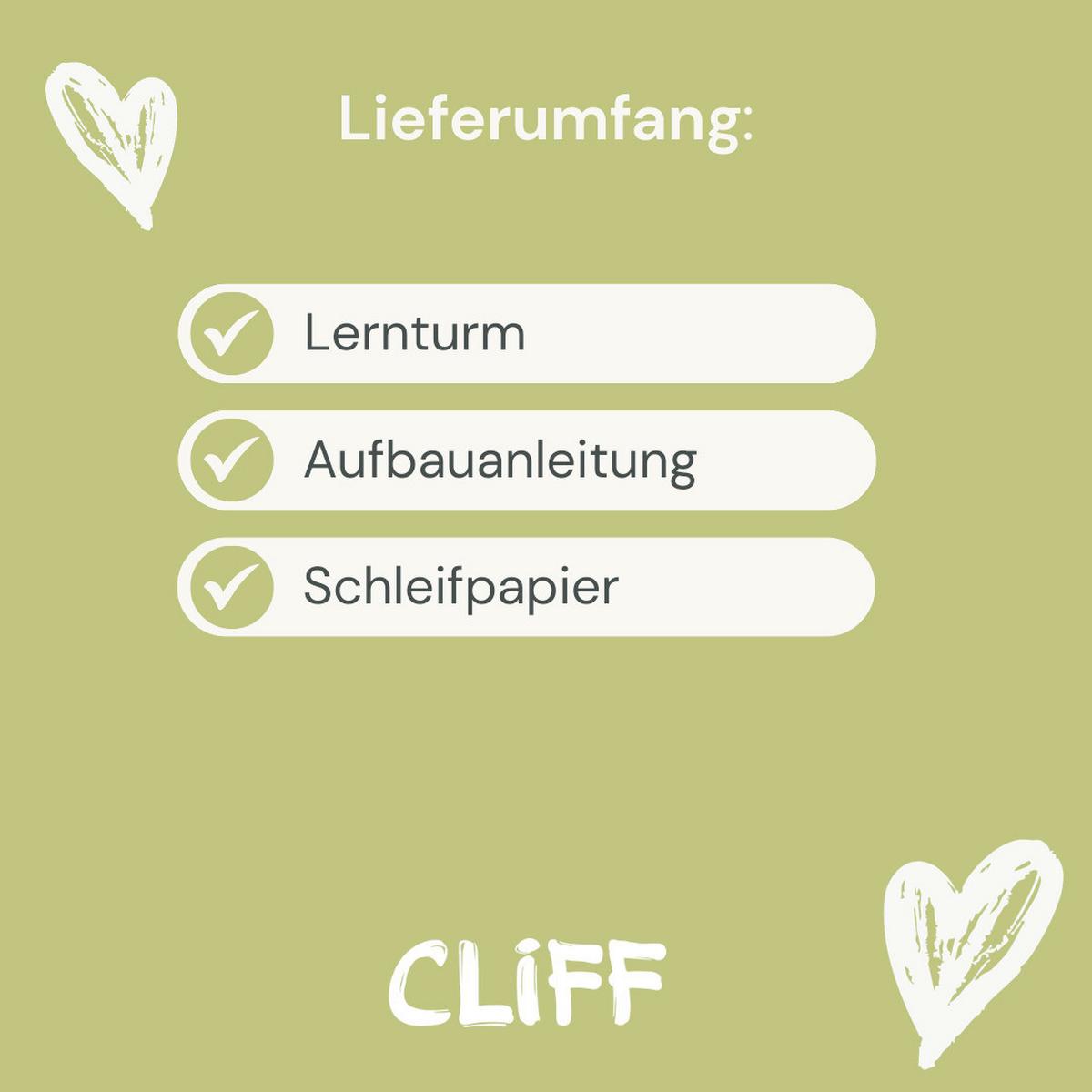 Lernturm 2 in 1 natur - Birkefarben, Basics, Holz (40/35/90cm) - CLIFF