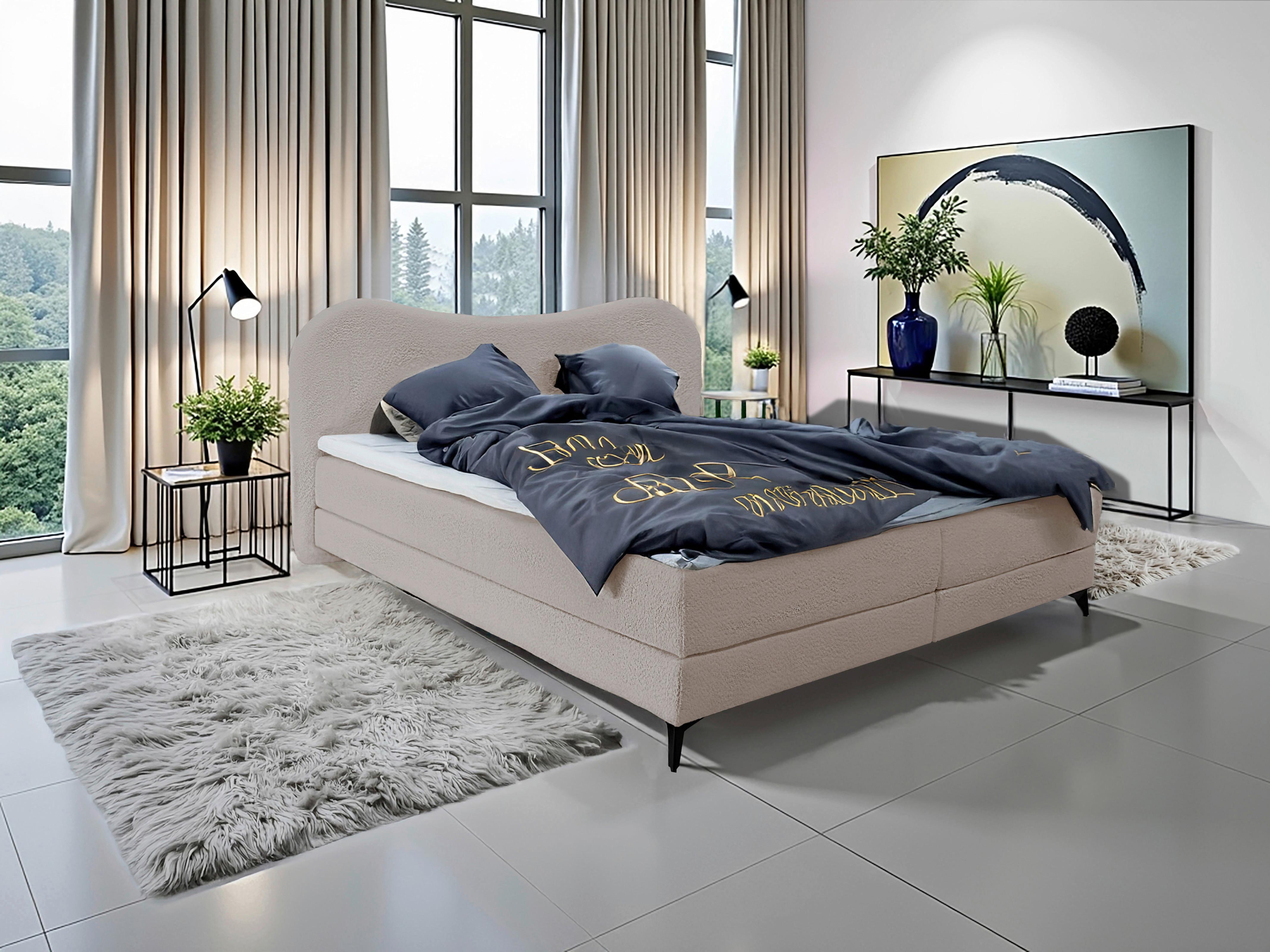 Polsterbett Pienza Grau Lf: 180x200 Cm - Schwarz/Grau, MODERN, Textil (180/200cm) - Livetastic