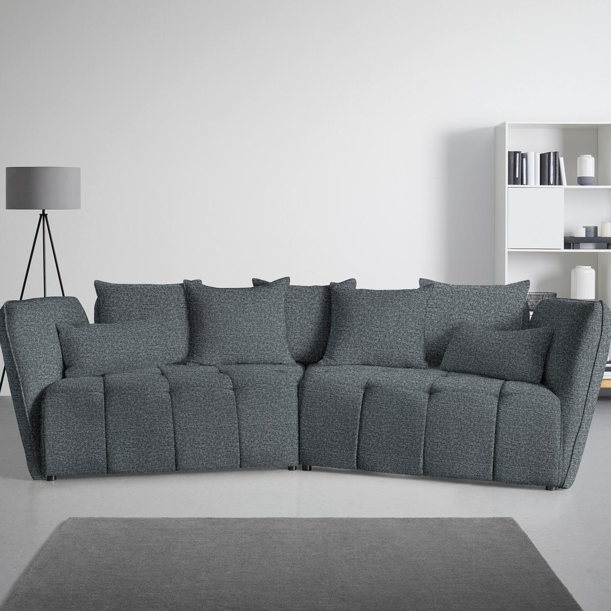 Boxspringová pohovka SOFI, šedá - šedá/černá, Moderní, textil (294/93/152cm) - Premium Living