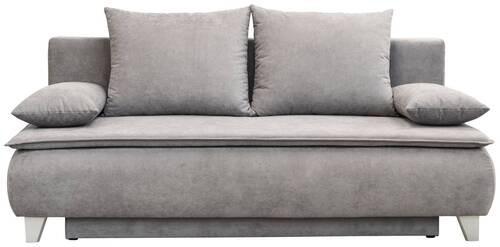 BOXSPRINGOVÁ POHOVKA Mona, šedá - světle šedá, Moderní, textil (208/100/106cm)