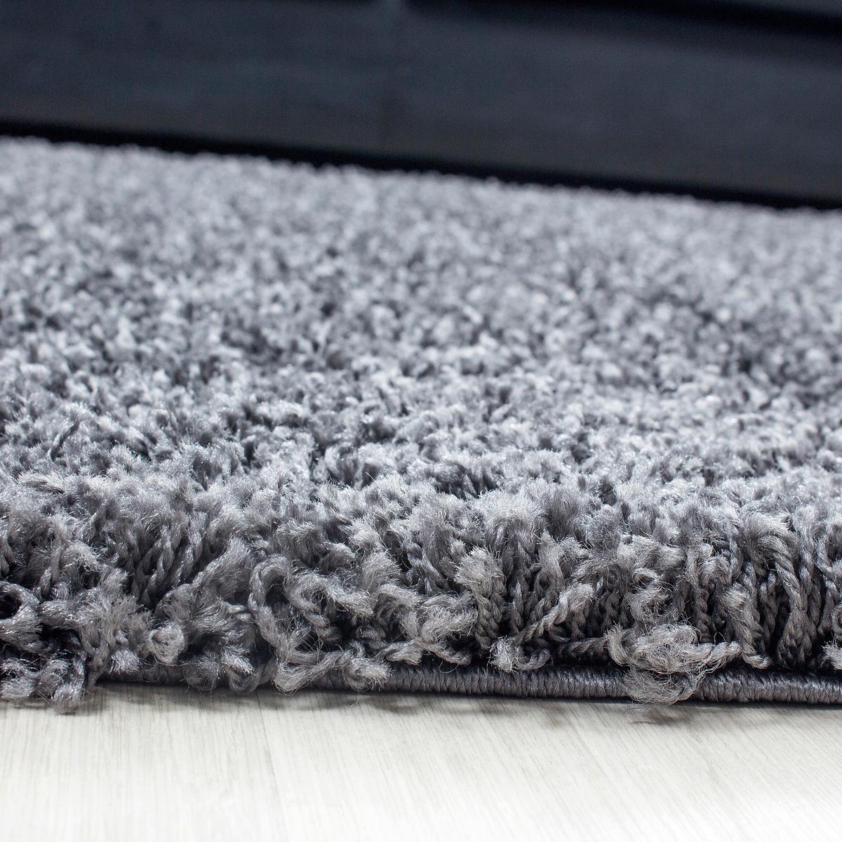 Hochflor Teppich Grau Dream Rund Ø 120 Cm - Grau, KONVENTIONELL, Textil (120cm) - Novel