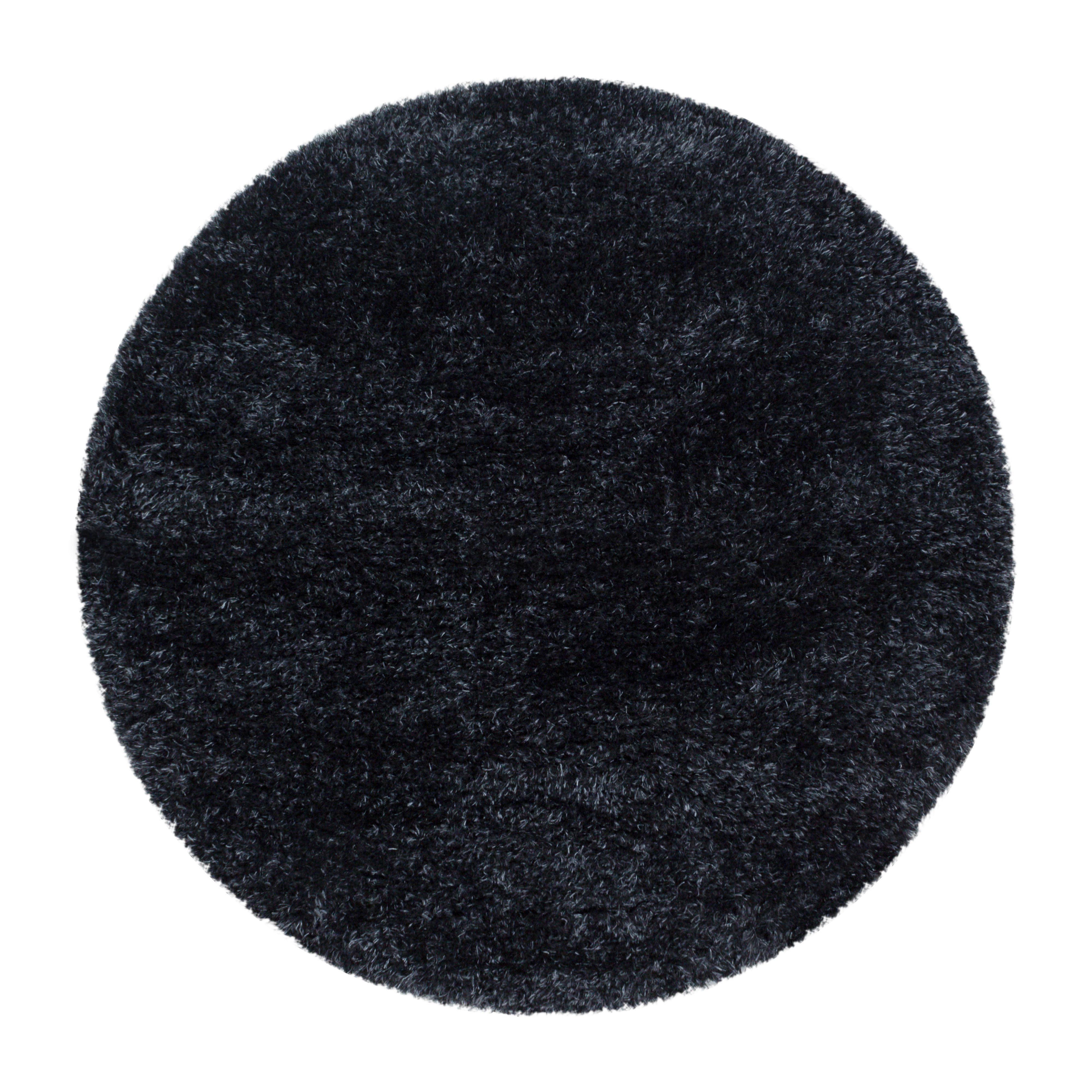 Koberec s vysokým vlasem 200 cm - černá, Basics, textil (200cm) - Novel