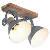 Deckenspots Gearwood - Anthrazit, Trend, Holz/Metall (32/19/17cm)
