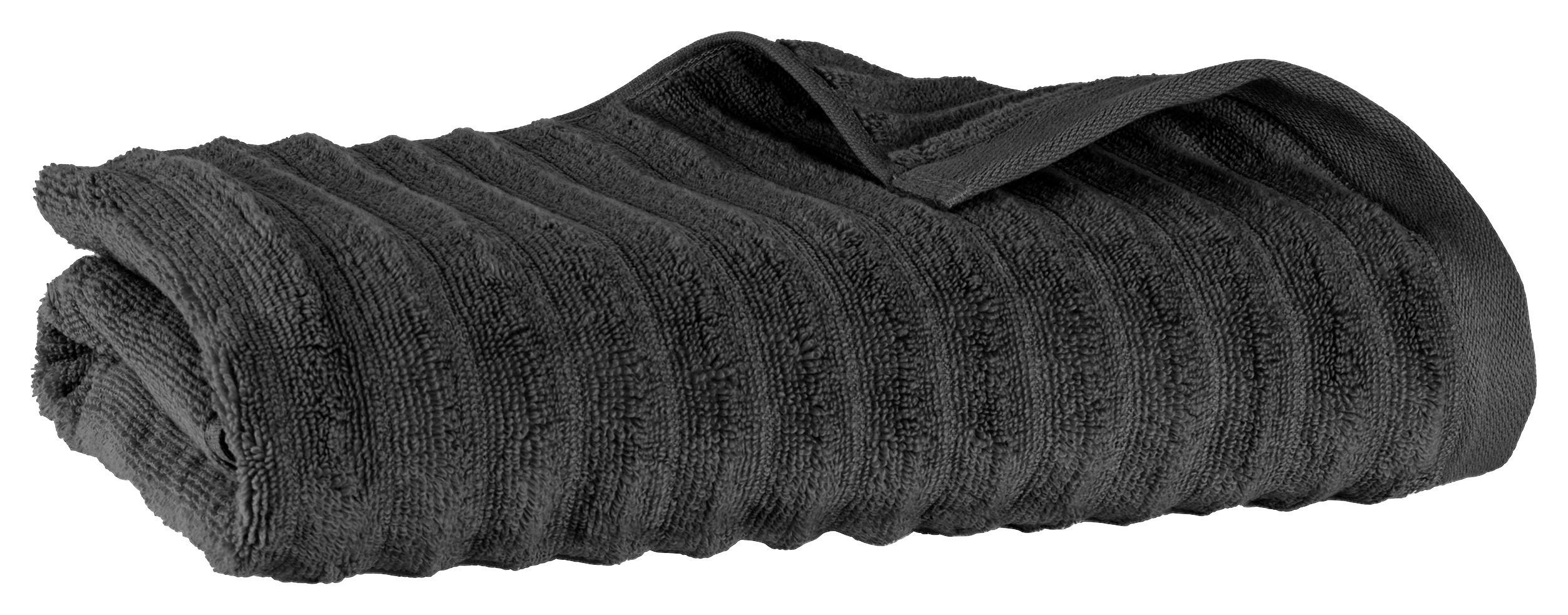 DUSCHTUCH Welle 70x140 cm Schwarz - Schwarz, Basics, Textil (70/140/15cm)