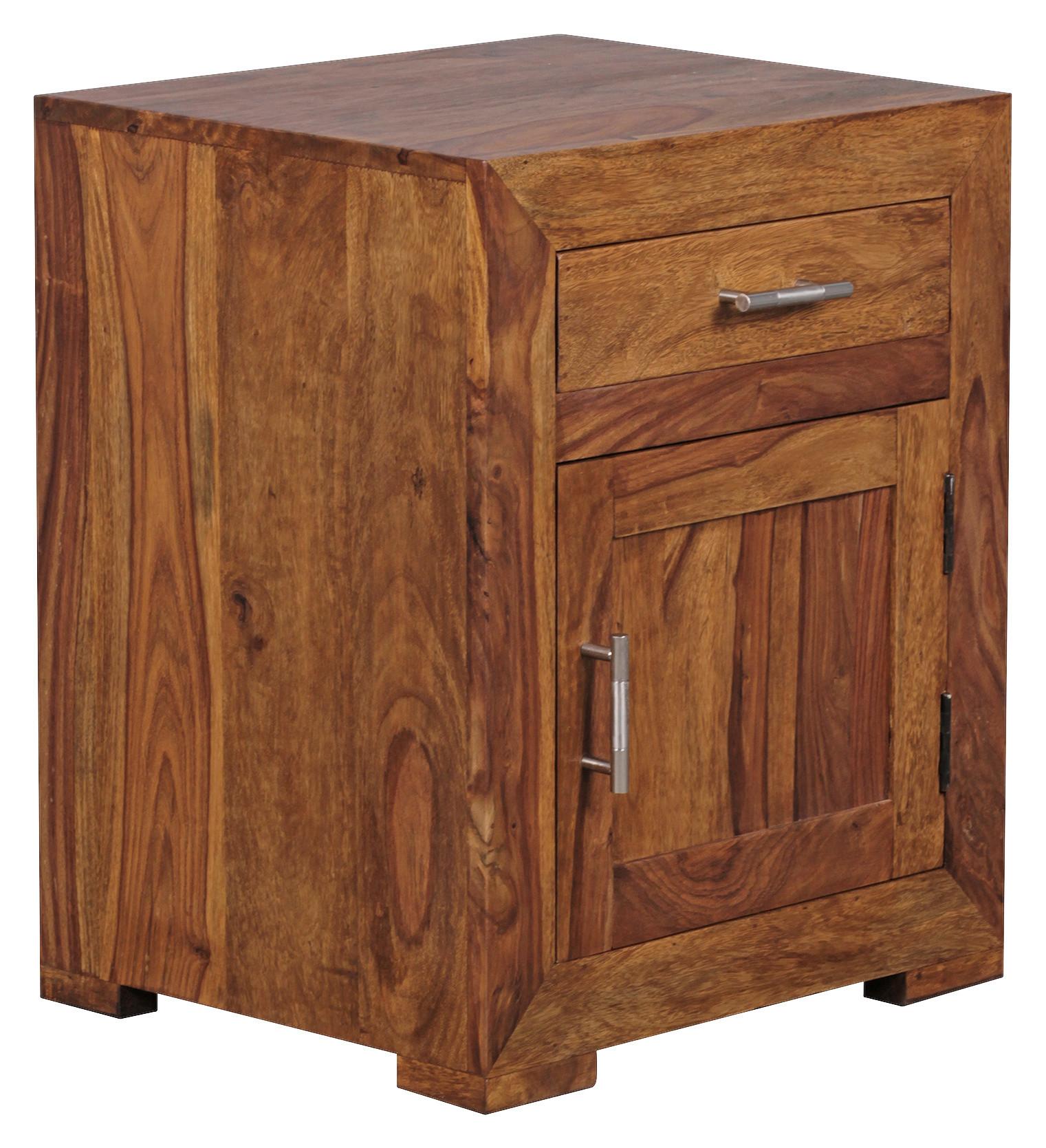 Nachtkästchen Sheesham Massiv H: 60 cm Mumbai - Sheeshamfarben, KONVENTIONELL, Holz (50/60/40cm) - MID.YOU