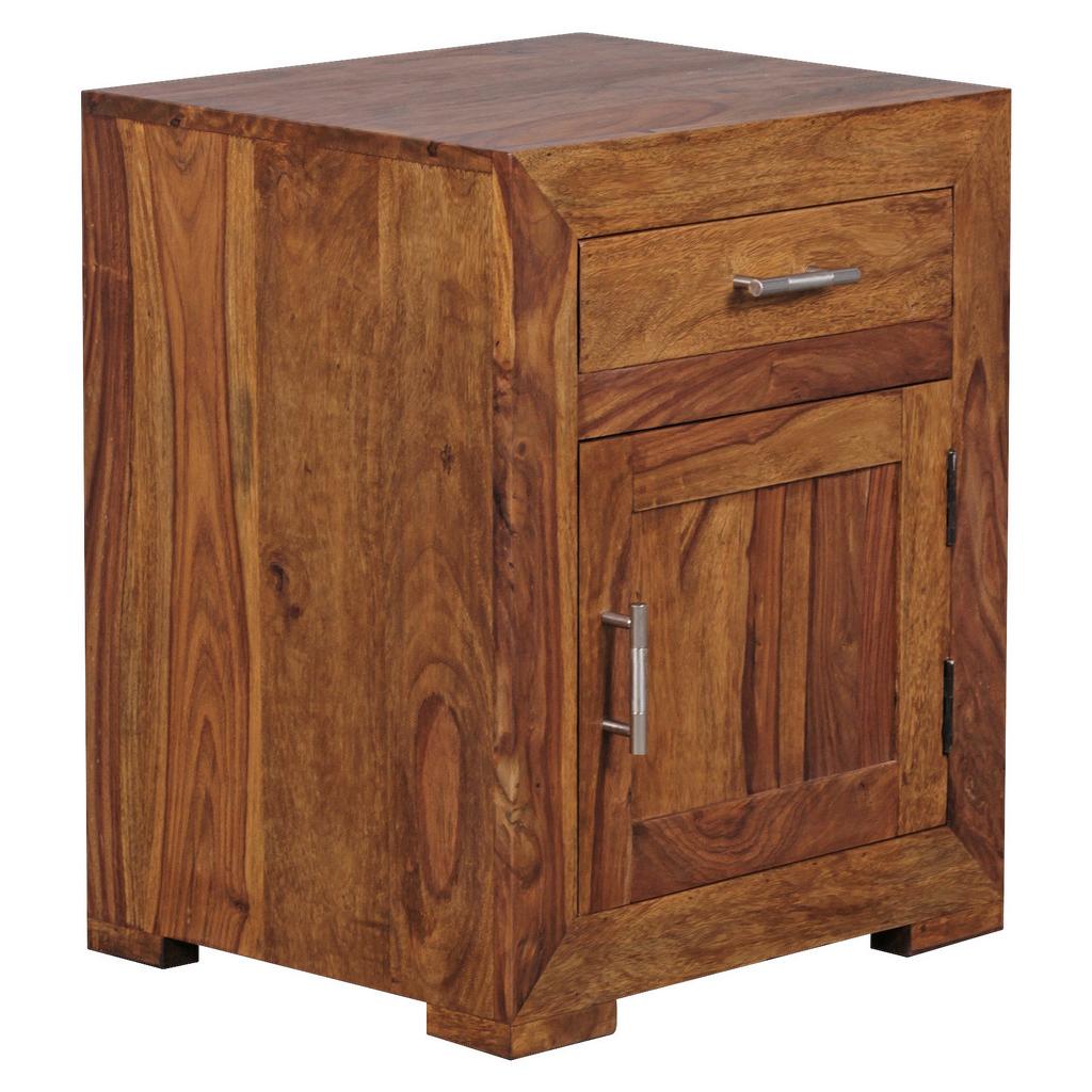 Nachtkästchen Sheesham Massiv H: 60 cm Mumbai