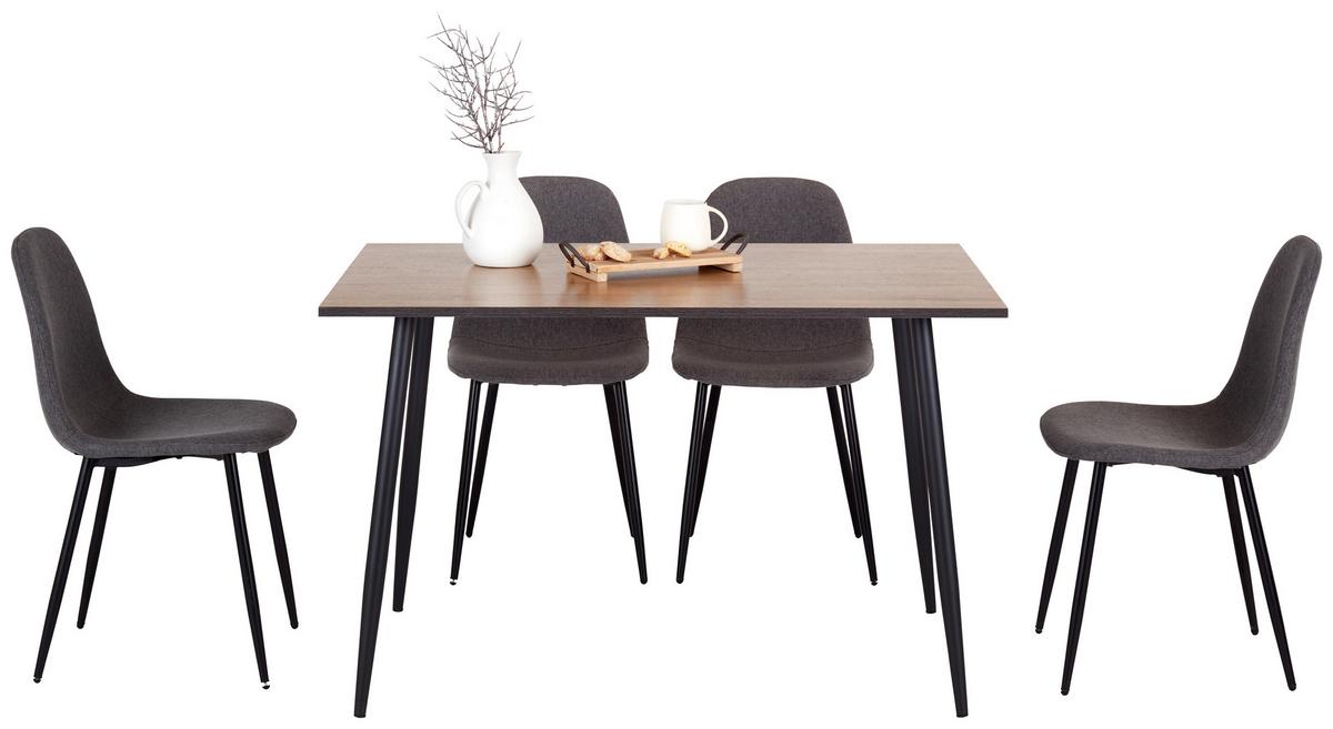 Esstisch Tom 120x76x80 Cm Naturfarben/schwarz - Schwarz/Naturfarben, KONVENTIONELL, Holzwerkstoff/Metall (120/76/80cm)